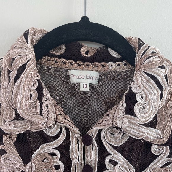 Y2k Phase Eight sheer embroidered blouse - Picture 4 of 5